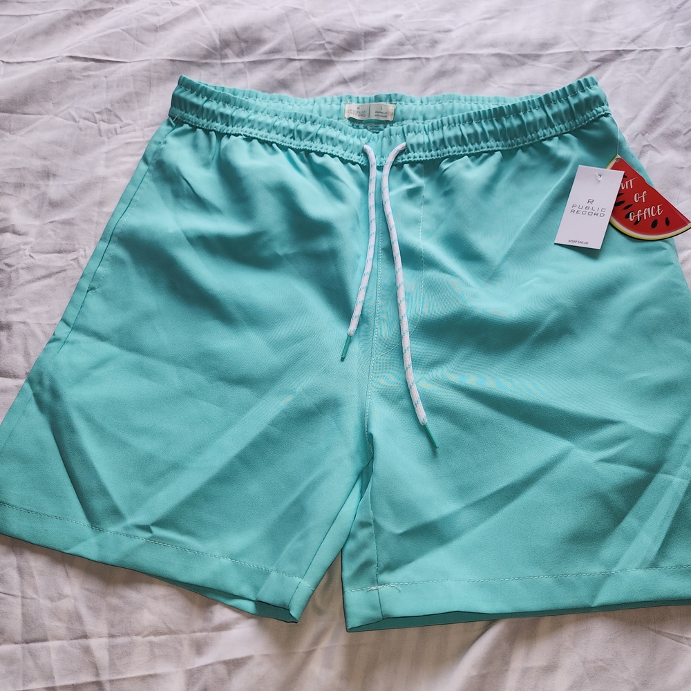 Public Record Men's Mint Green Swim Shorts Size Large NWT!!!